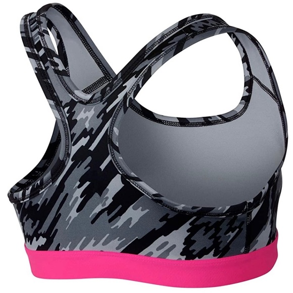 Nike Dri-Fit | Black, Grey and Pink Printed Sports Bra - Picture 2 of 12